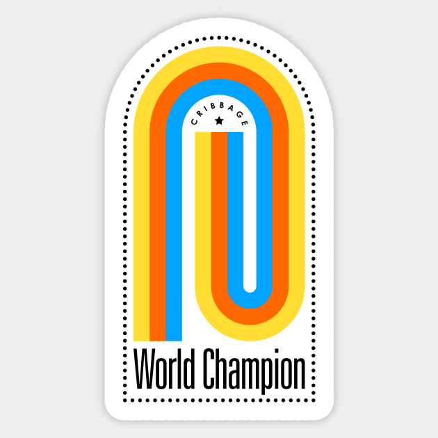 Cribbage Champion light Sticker by alexwahlberg